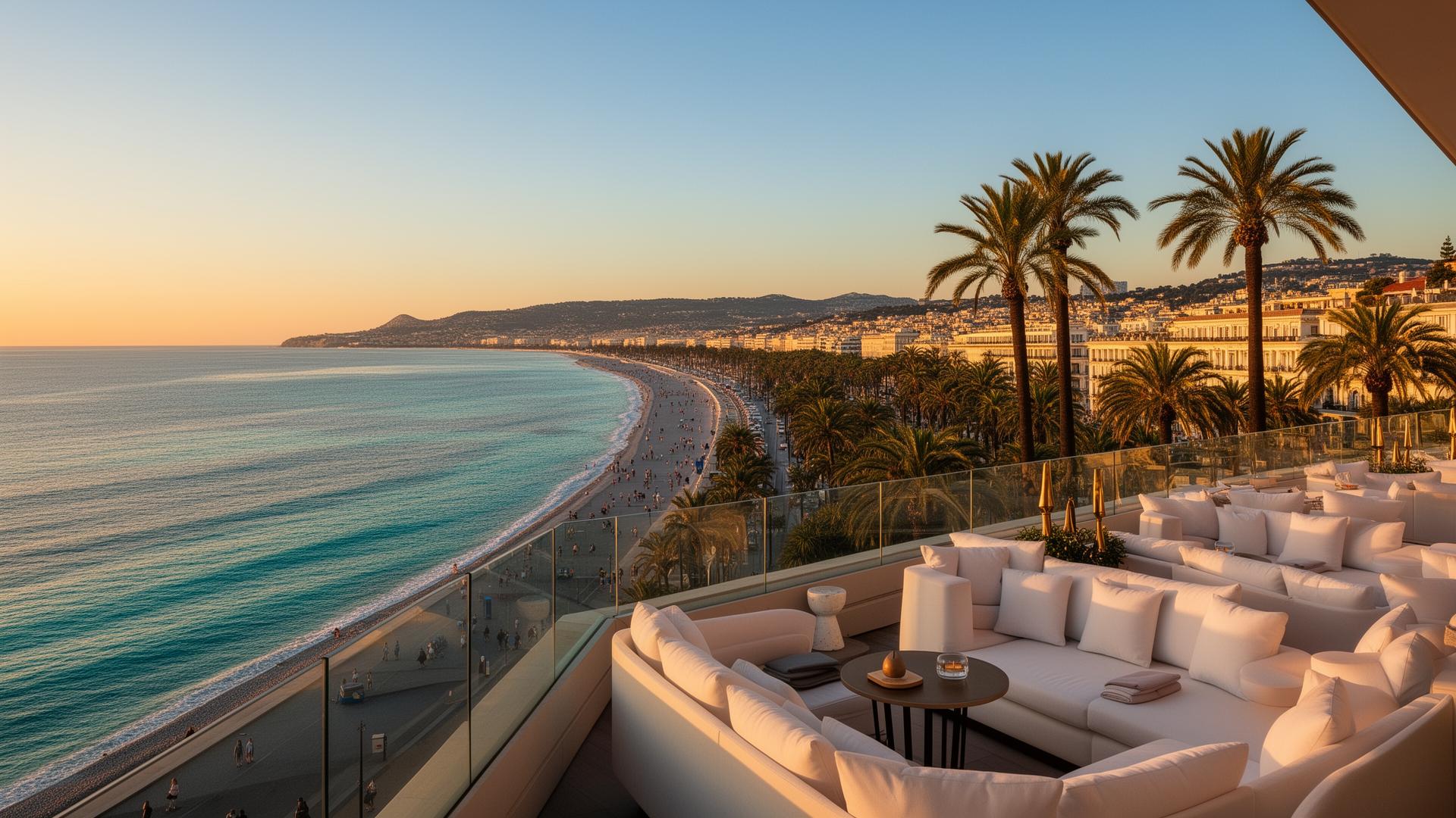 Vue panoramique depuis la terrasse du Radisson Blu Nice